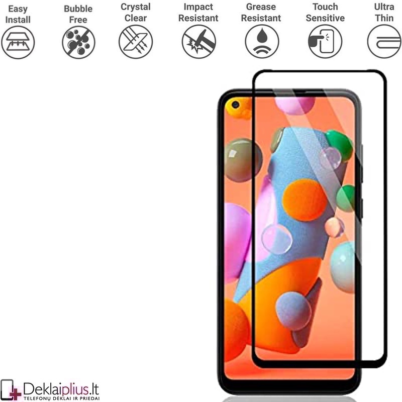 Apsauginis stiklas - per visą ekraną (Samsung M11/A11) Apsauginis stiklas - per visą ekraną (Samsung M11/A11)